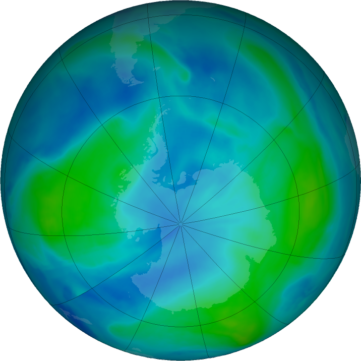 Antarctic ozone map for 11 February 2022